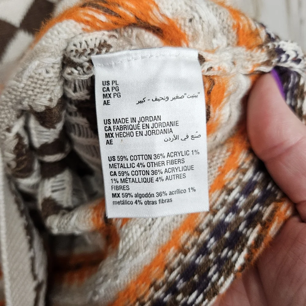 Style & Co Women's Fair Isle Pullover Sweater Brown Orange NWT Size Large Petite - Picture 7 of 11